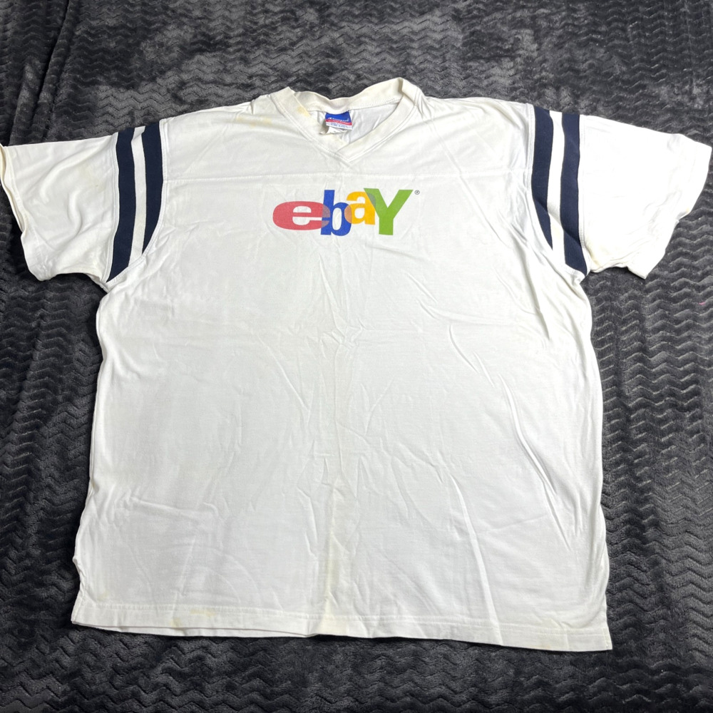 VTG Y2K eBay Champion Mens XL Promo Promotional Spellout Graphic T Shirt